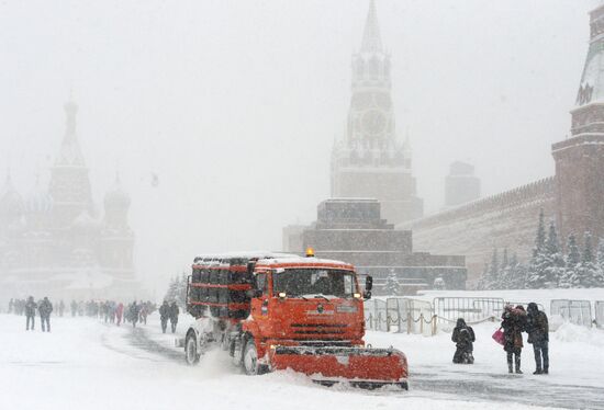 Snowfall in Moscow
