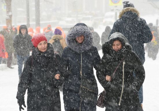 Snowfall in Moscow