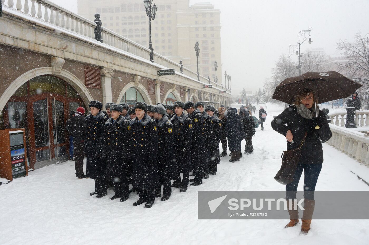 Snowfall in Moscow