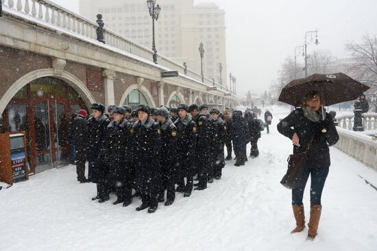 Snowfall in Moscow