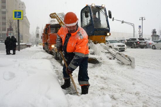 Snowfall in Moscow