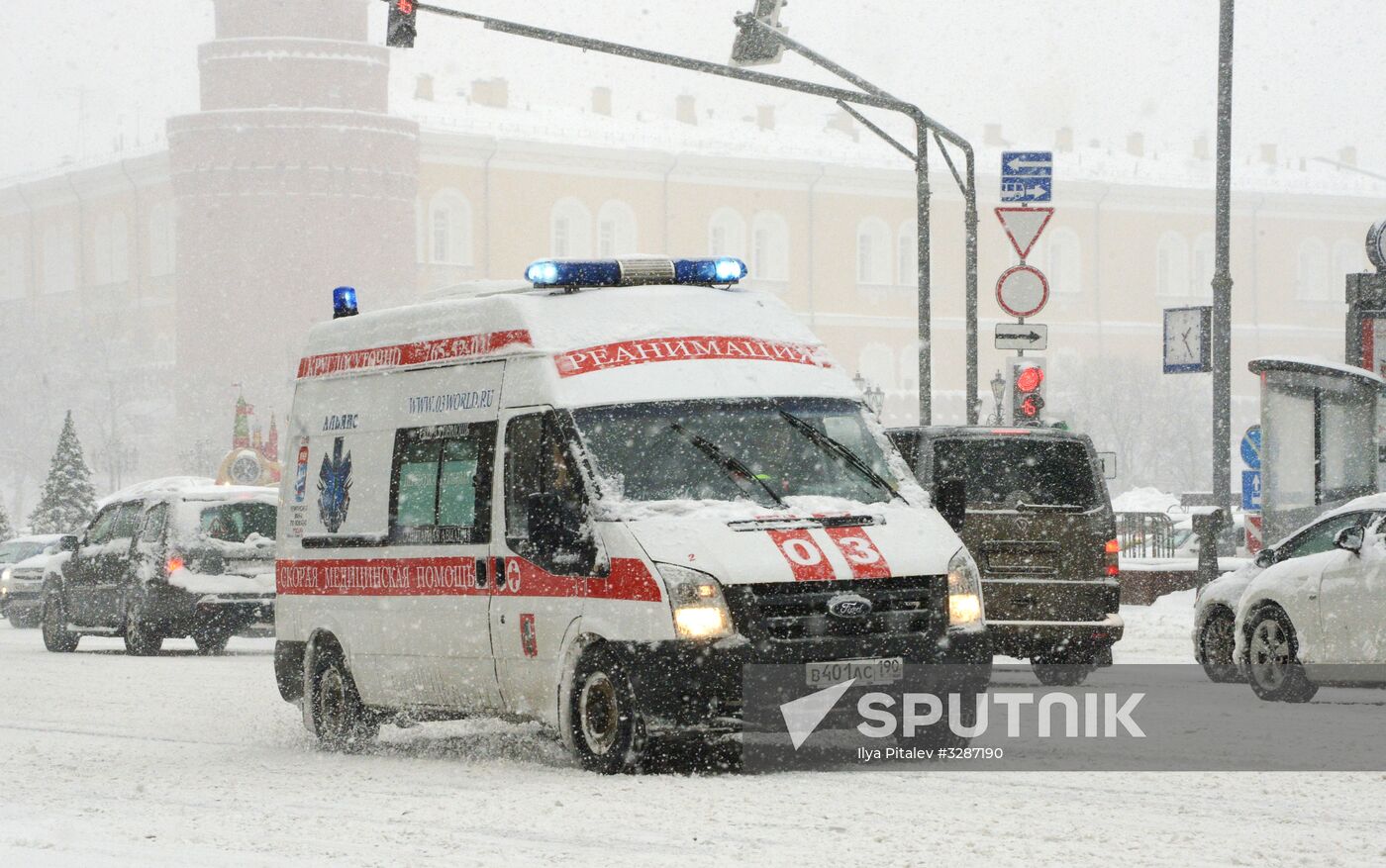 Snowfall in Moscow
