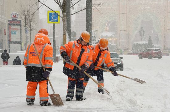 Snowfall in Moscow