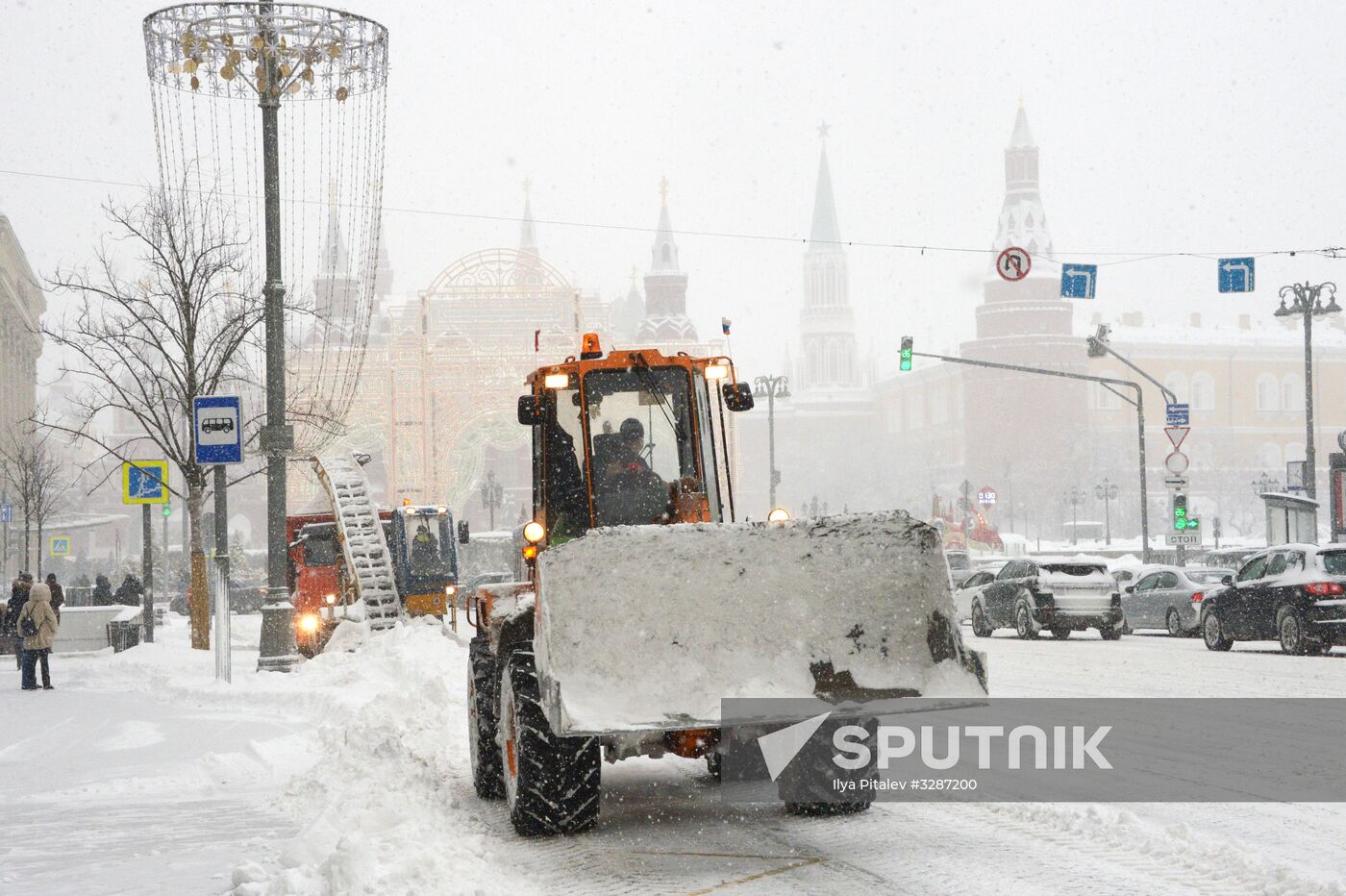 Snowfall in Moscow