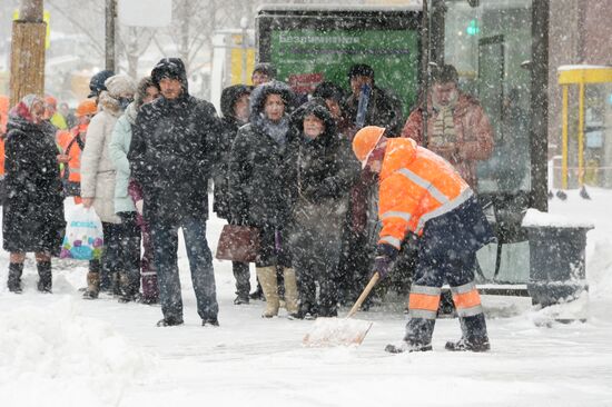 Snowfall in Moscow