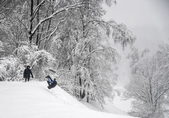 Snowfall in Moscow