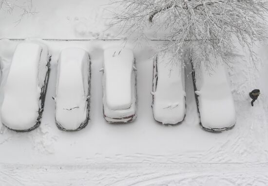 Snowfall in Moscow