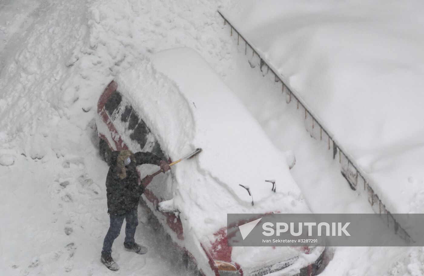 Snowfall in Moscow