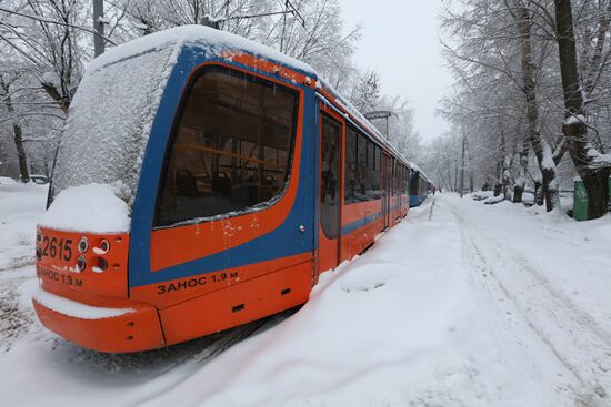 Snowfall in Moscow