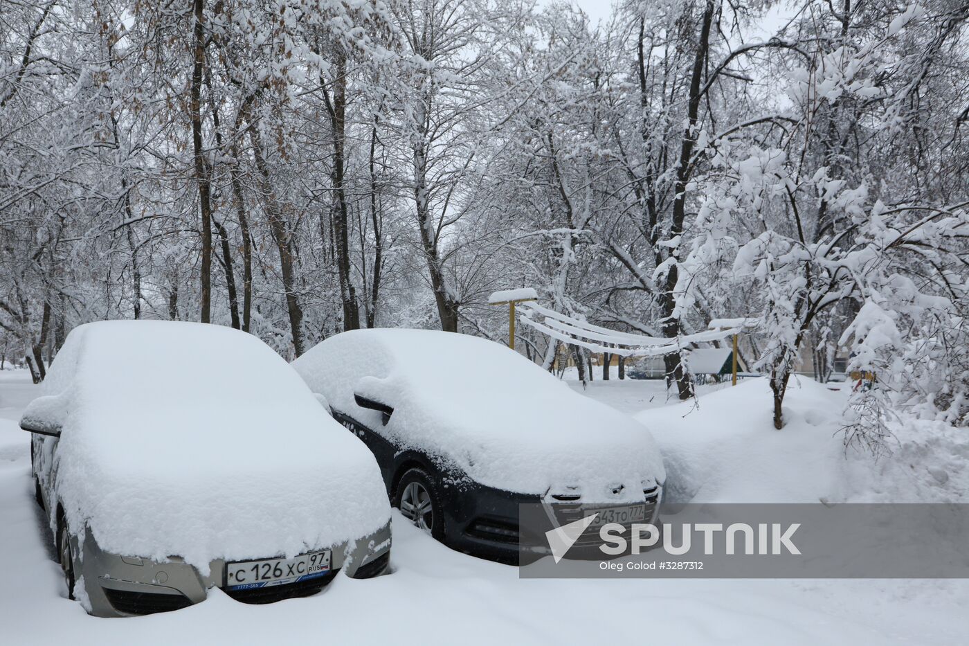 Snowfall in Moscow