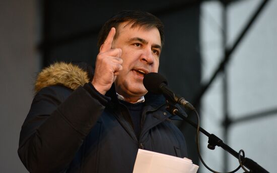 Mikheil Saakashvili supporters stage rally in Kiev