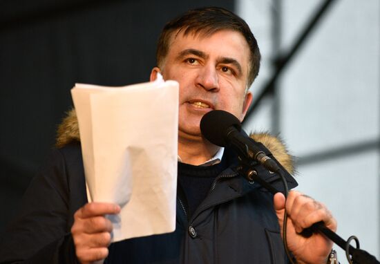 Mikheil Saakashvili supporters stage rally in Kiev