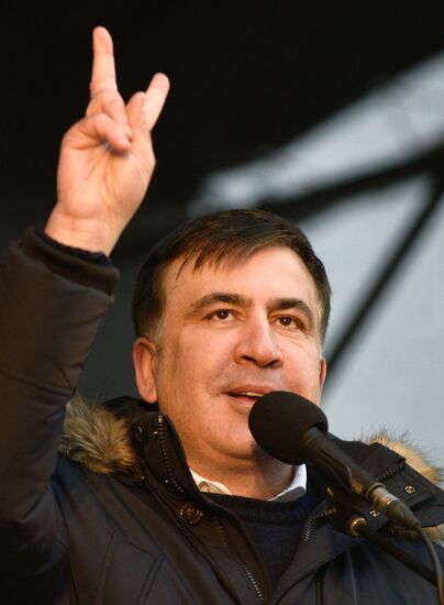Mikheil Saakashvili supporters stage rally in Kiev