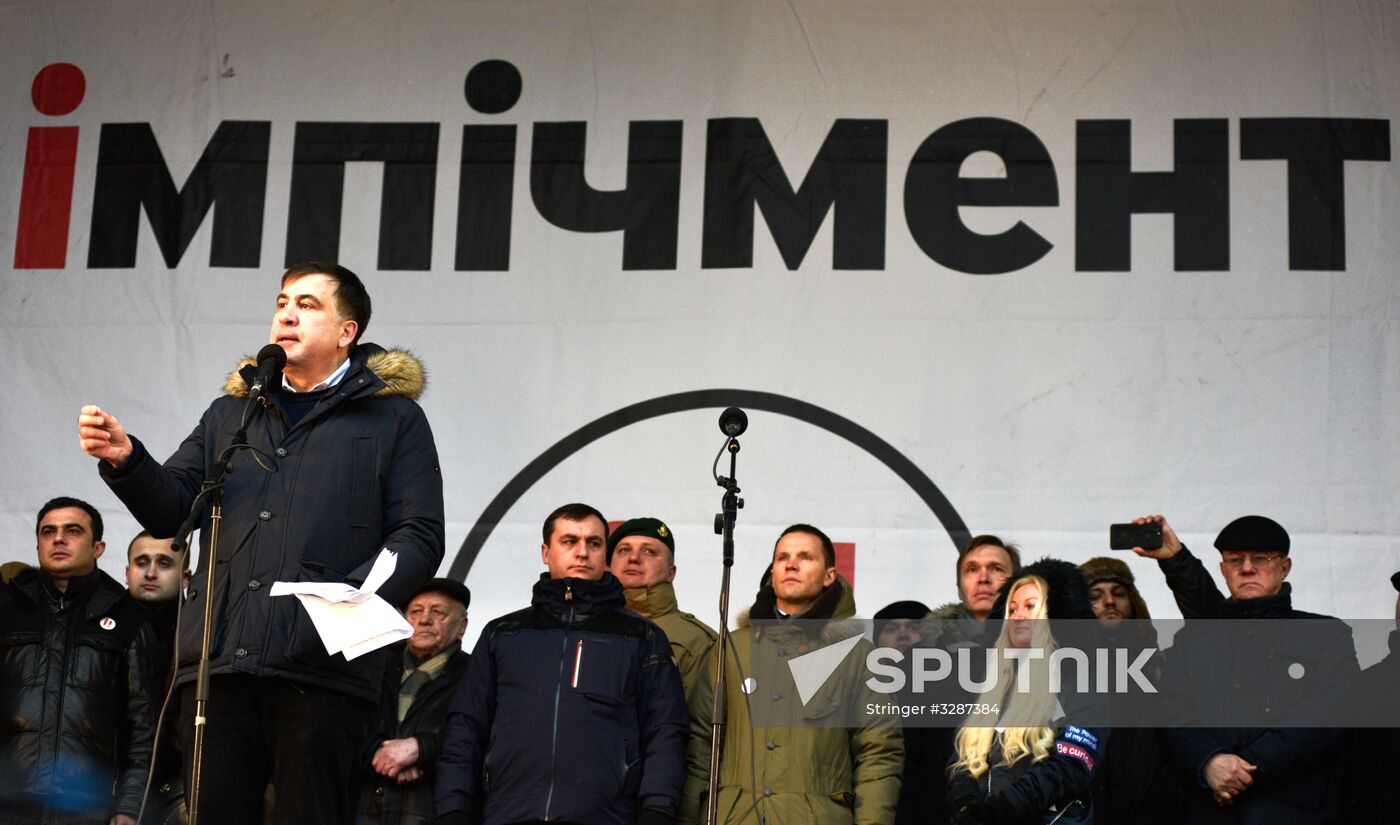 Mikheil Saakashvili supporters stage rally in Kiev