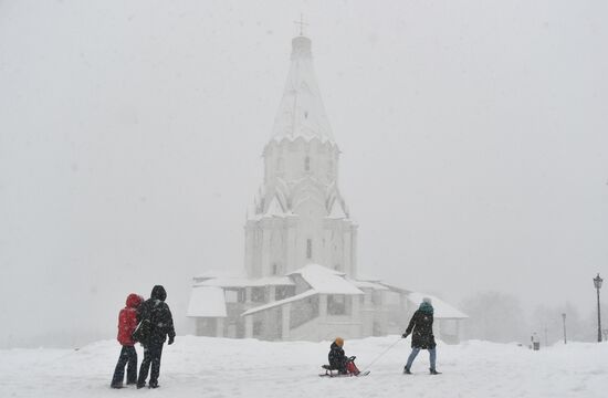 Snowfall in Moscow