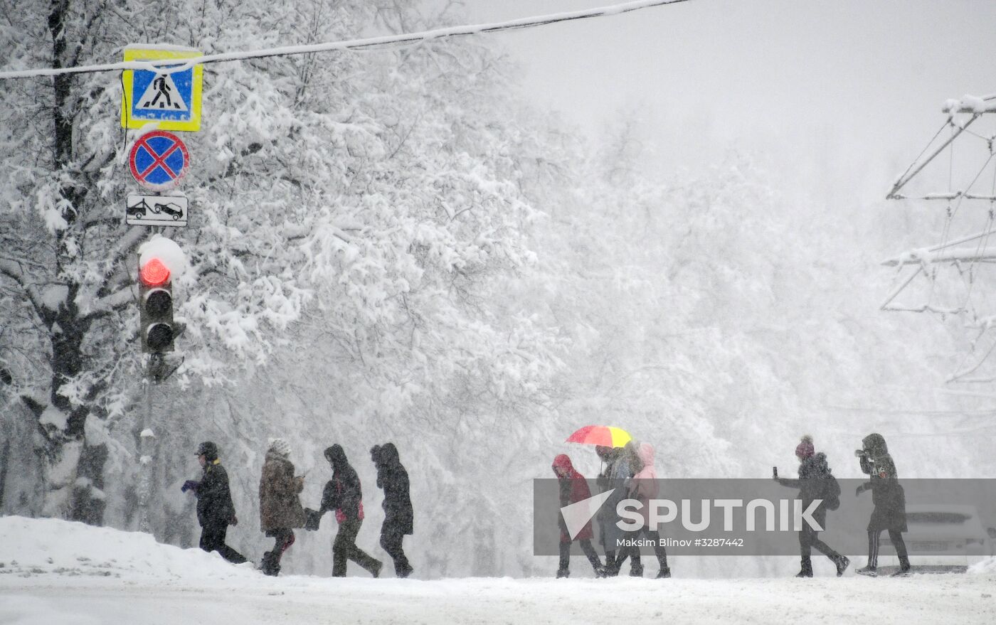 Snowfall in Moscow