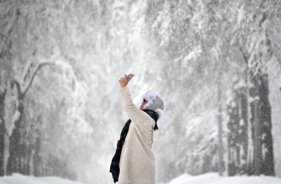Snowfall in Moscow