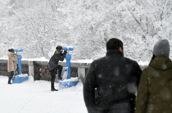 Snowfall in Moscow
