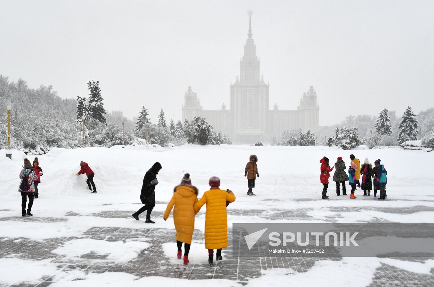 Snowfall in Moscow