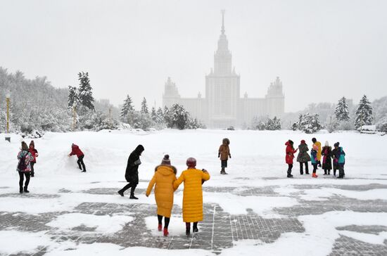 Snowfall in Moscow