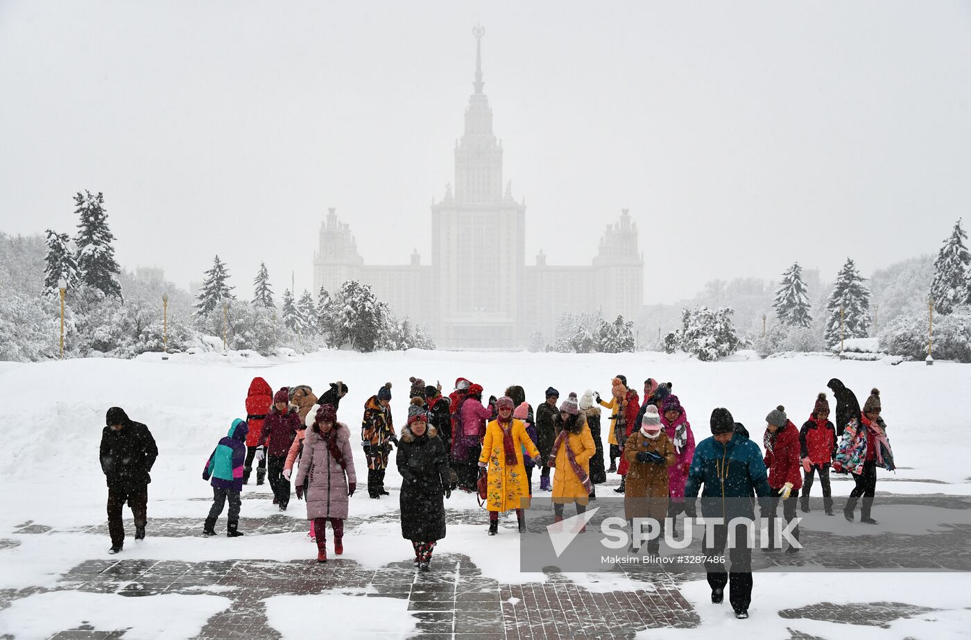 Snowfall in Moscow