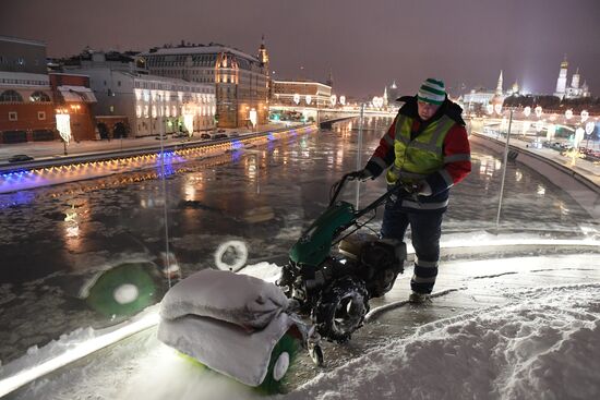Snowfall in Moscow