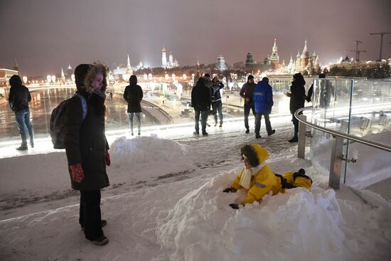 Snowfall in Moscow