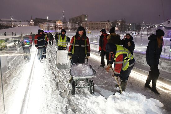 Snowfall in Moscow