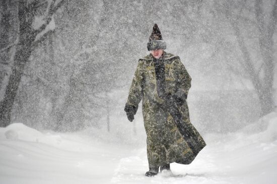 Snowfall in Moscow