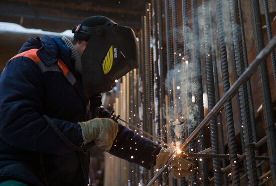 Moscow Mayor Sergei Sobyanin inspects construction of Yugo-Zapadnaya station of Moscow metro