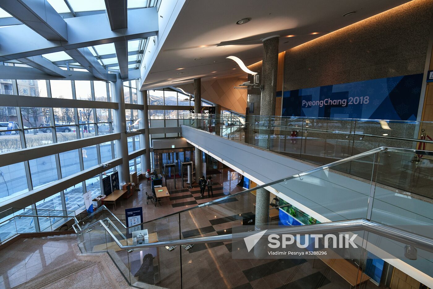 Hall of the second building of the International Press Center in Pyeongchang. Location: South Korea, Pyeongchang-gun. Author: Vladimir Pesnya/Sputnik. Preparing for 2018 Winter Olympics in Pyeongchang