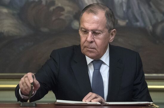 Russian Foreign Minister Sergei Lavrov meets with Foreign Minister of Denmark Anders Samuelsen