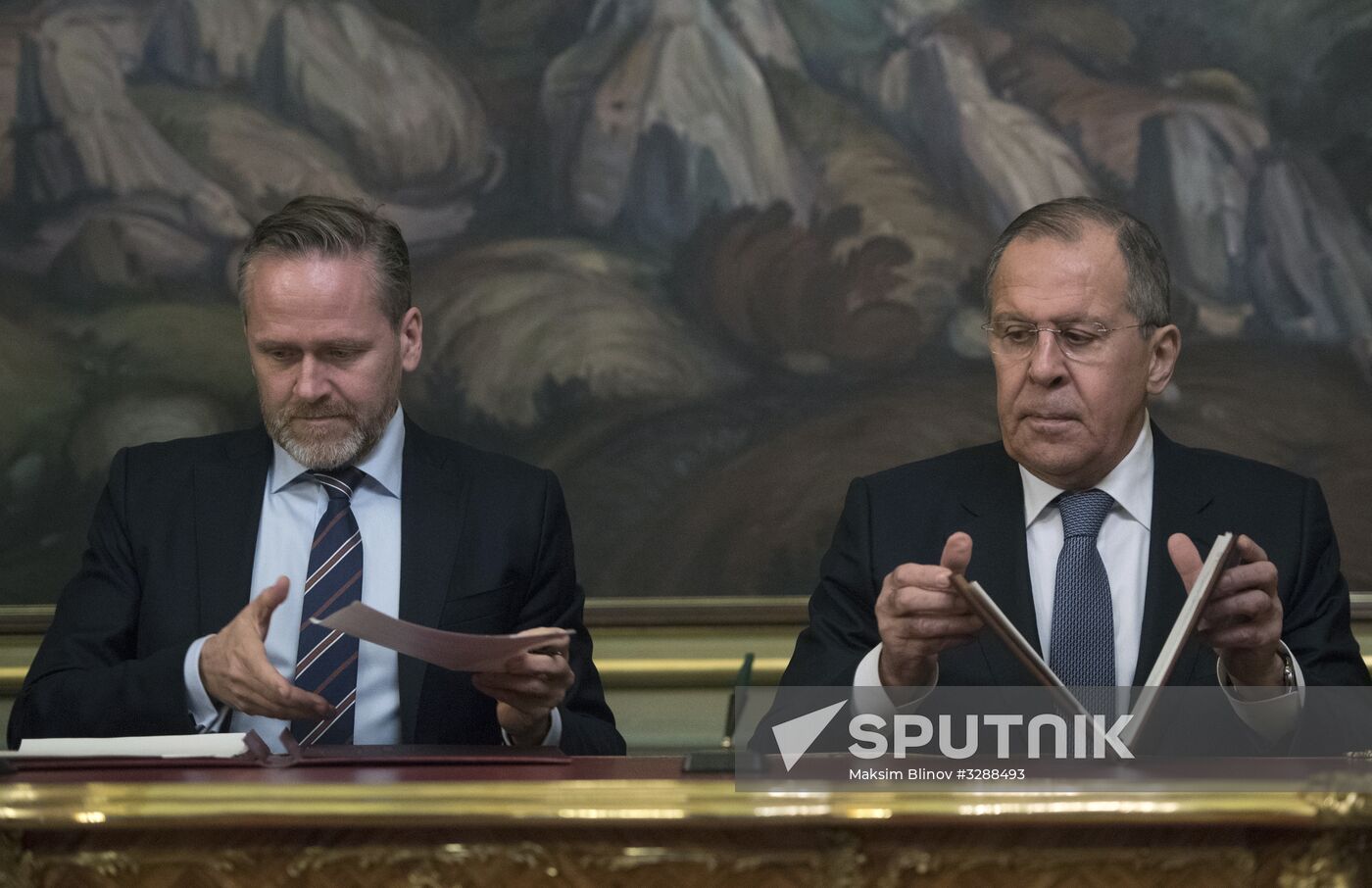 Russian Foreign Minister Sergei Lavrov meets with Foreign Minister of Denmark Anders Samuelsen