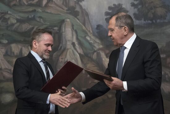 Russian Foreign Minister Sergei Lavrov meets with Foreign Minister of Denmark Anders Samuelsen