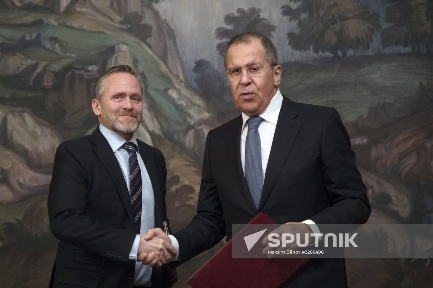 Russian Foreign Minister Sergei Lavrov meets with Foreign Minister of Denmark Anders Samuelsen