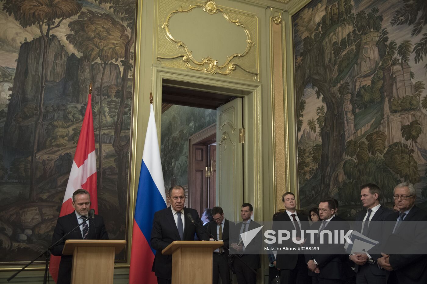 Russian Foreign Minister Sergei Lavrov meets with Foreign Minister of Denmark Anders Samuelsen