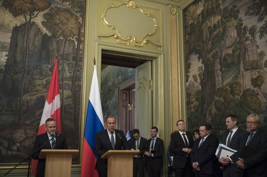 Russian Foreign Minister Sergei Lavrov meets with Foreign Minister of Denmark Anders Samuelsen