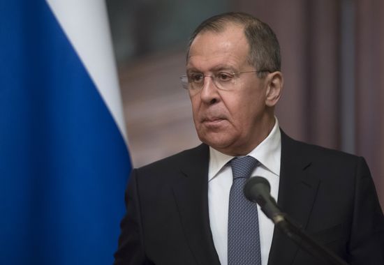 Russian Foreign Minister Sergei Lavrov meets with Foreign Minister of Denmark Anders Samuelsen