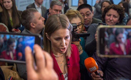 Presidential candidate Ksenia Sobchak makes statement in Washington, D.C.