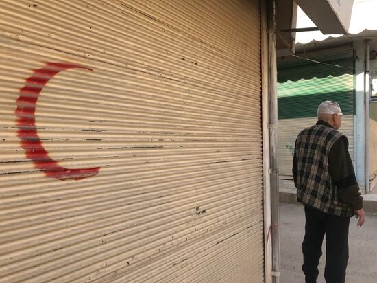 Aftermath of shelling of Afrin in Syria