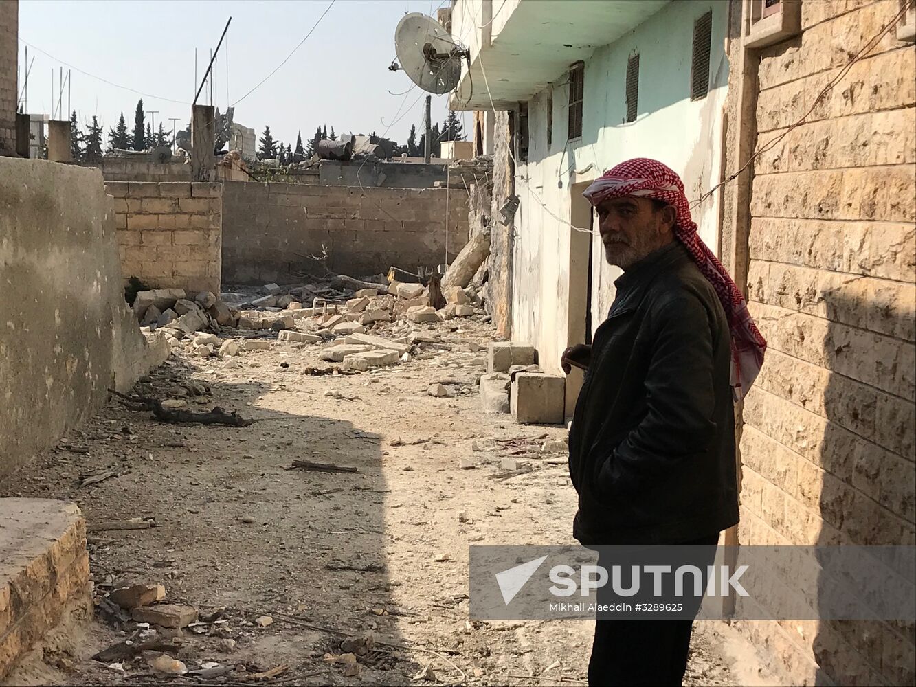 Aftermath of shelling of Afrin in Syria