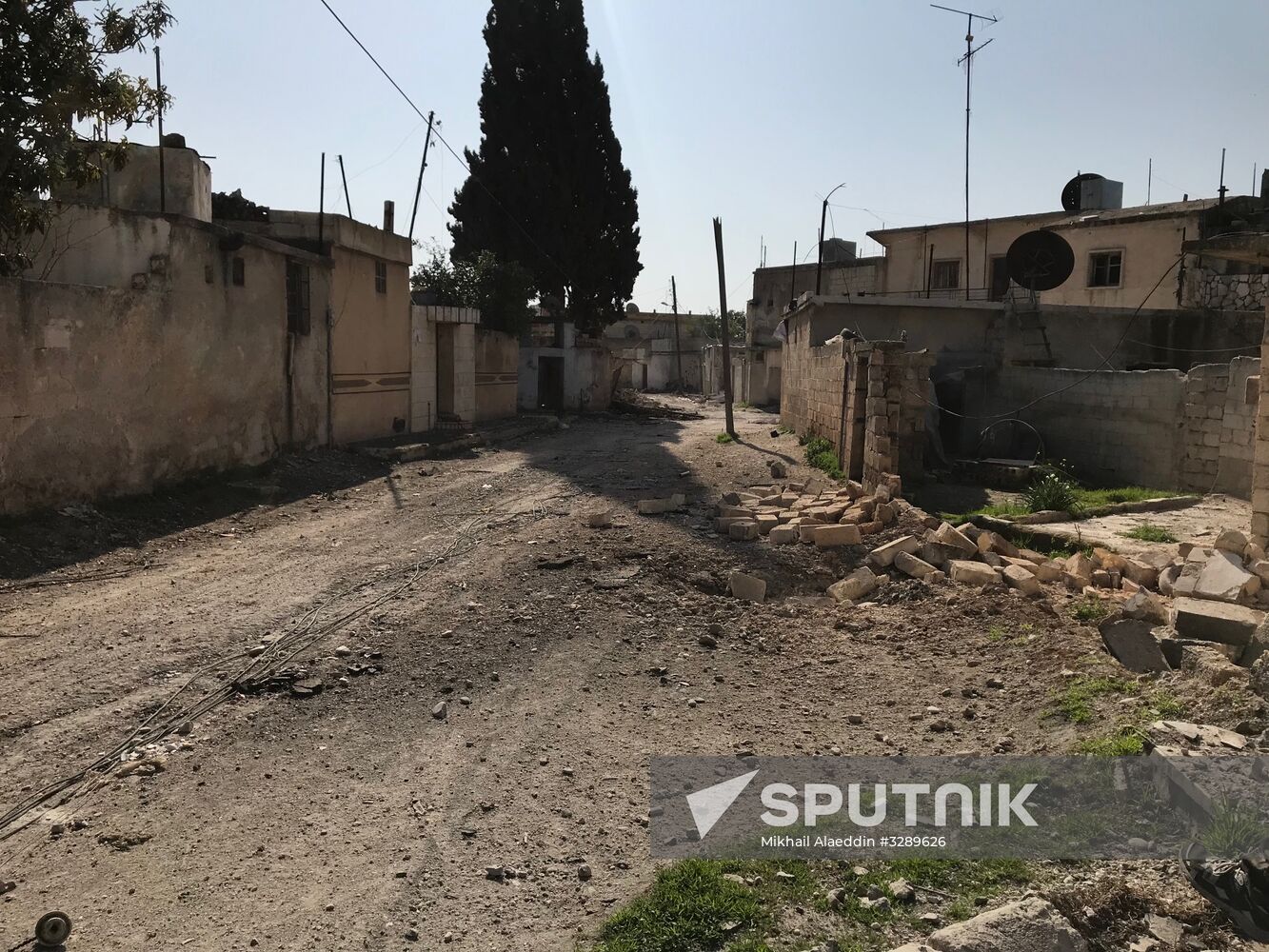 Aftermath of shelling of Afrin in Syria