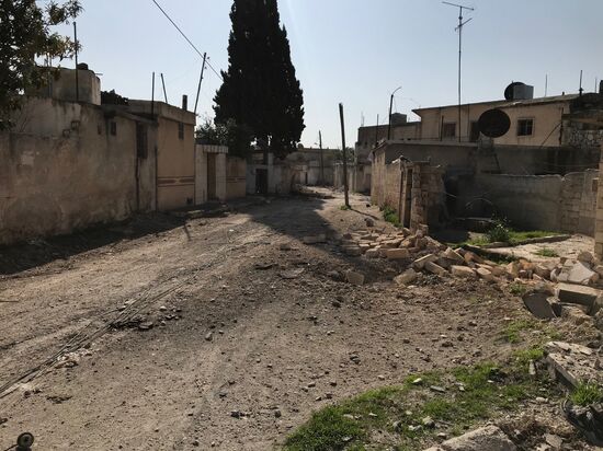 Aftermath of shelling of Afrin in Syria