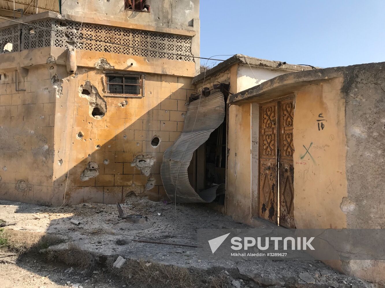 Aftermath of shelling of Afrin in Syria