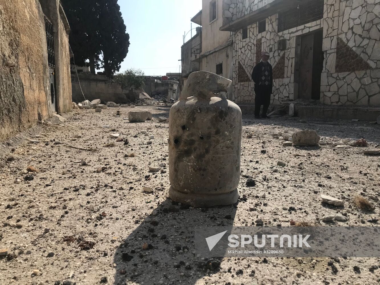 Aftermath of shelling of Afrin in Syria
