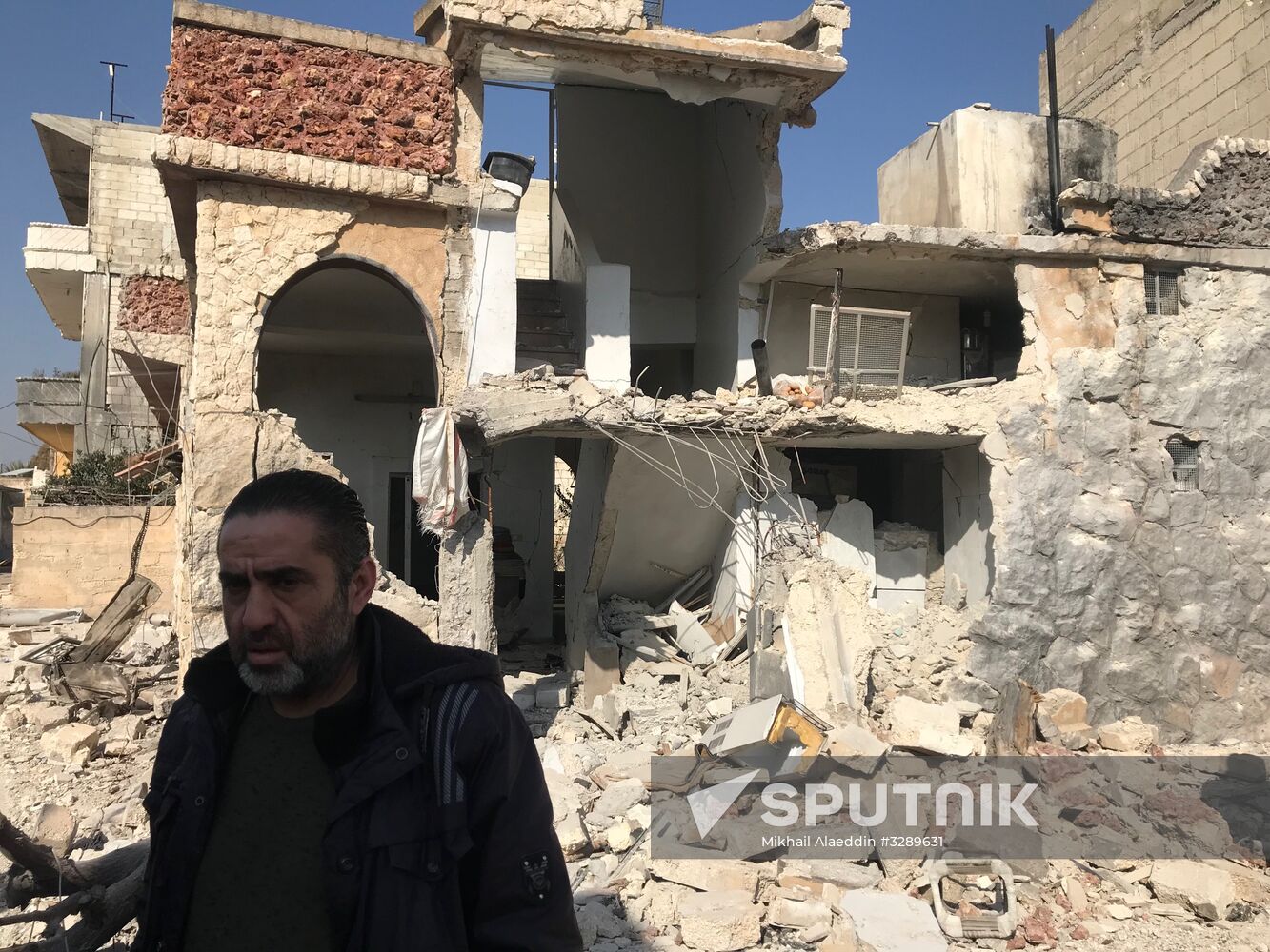 Aftermath of shelling of Afrin in Syria