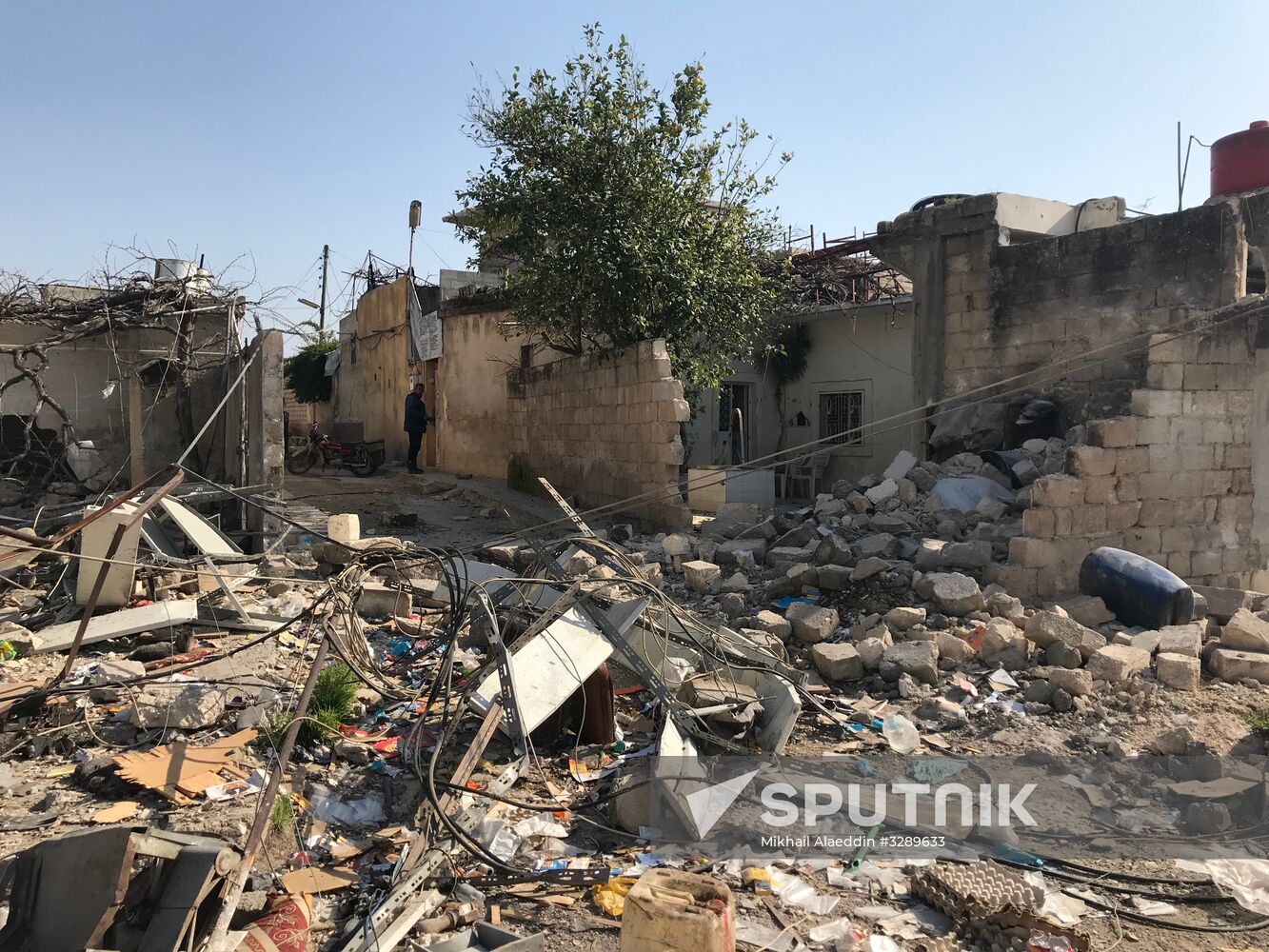 Aftermath of shelling of Afrin in Syria