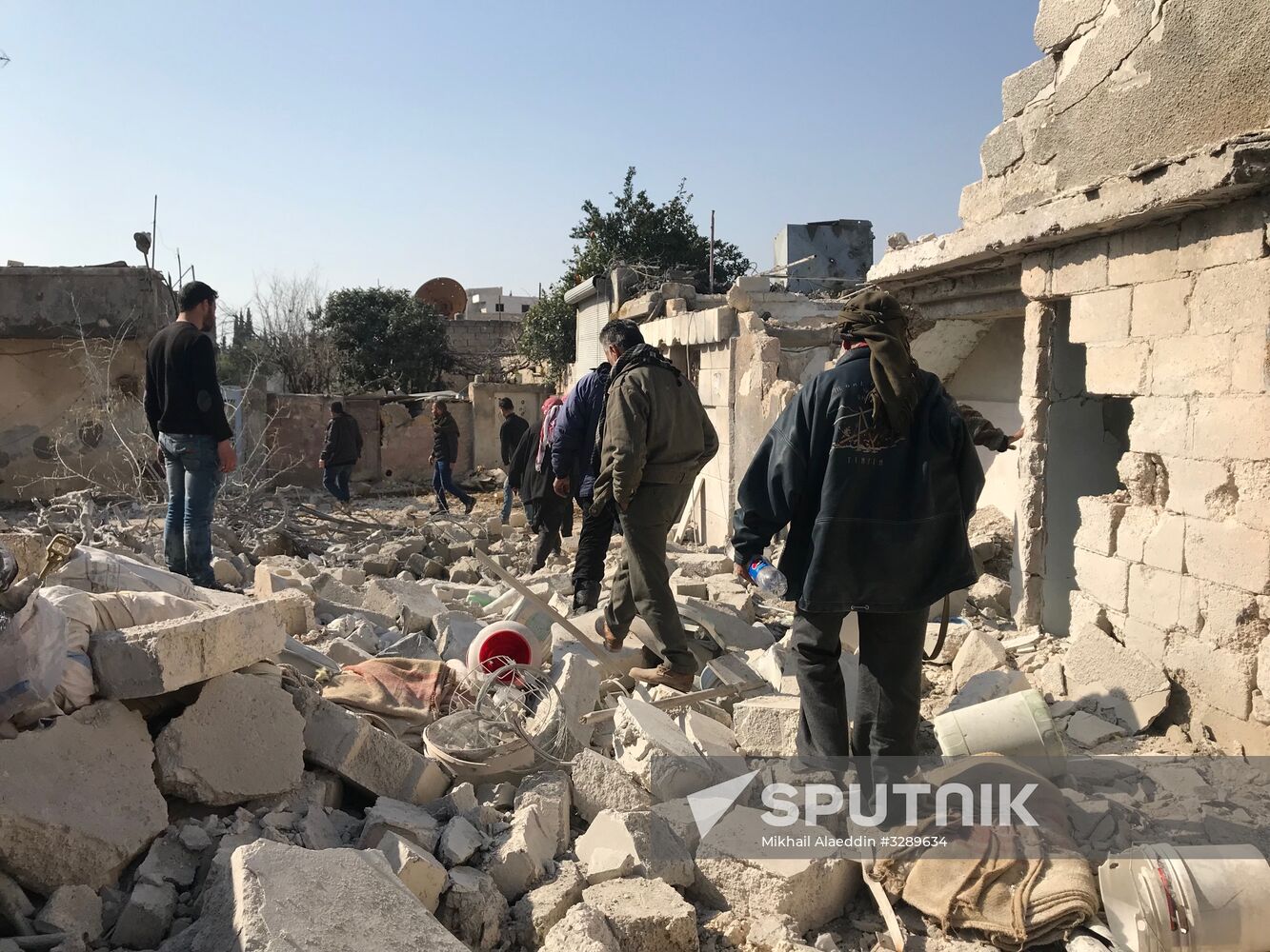 Aftermath of shelling of Afrin in Syria