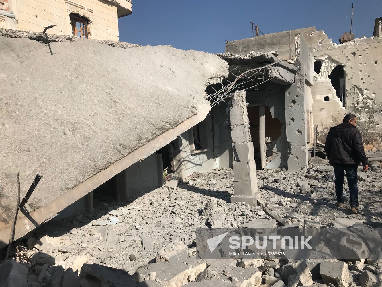Aftermath of shelling of Afrin in Syria