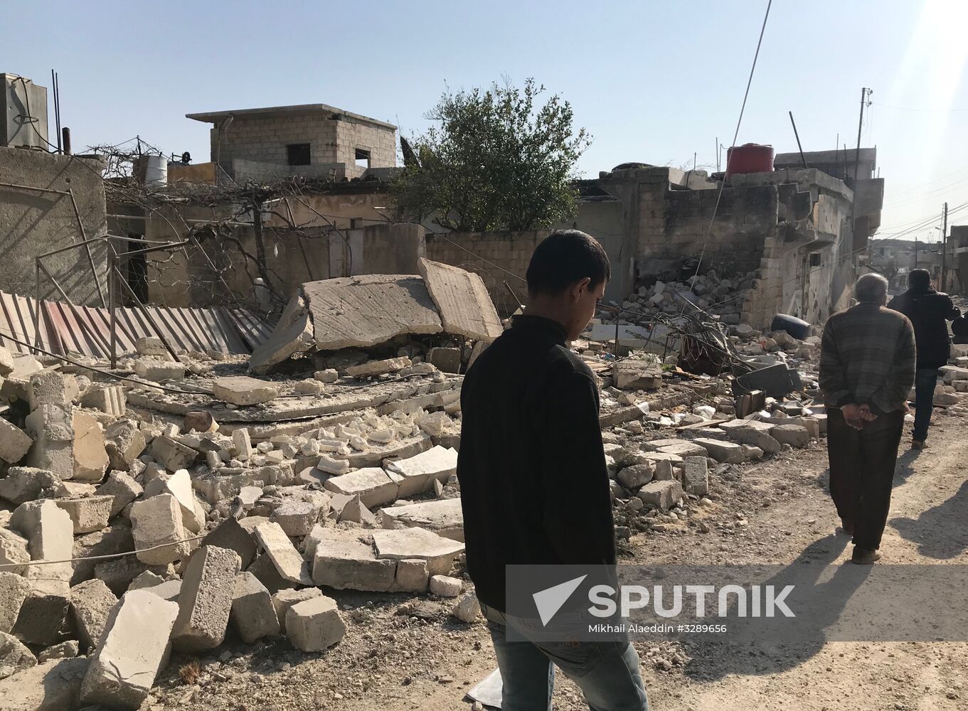 Aftermath of shelling of Afrin in Syria